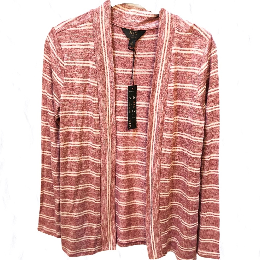 Mix by 41 Hawthorn Heather Pink/White Cardigan